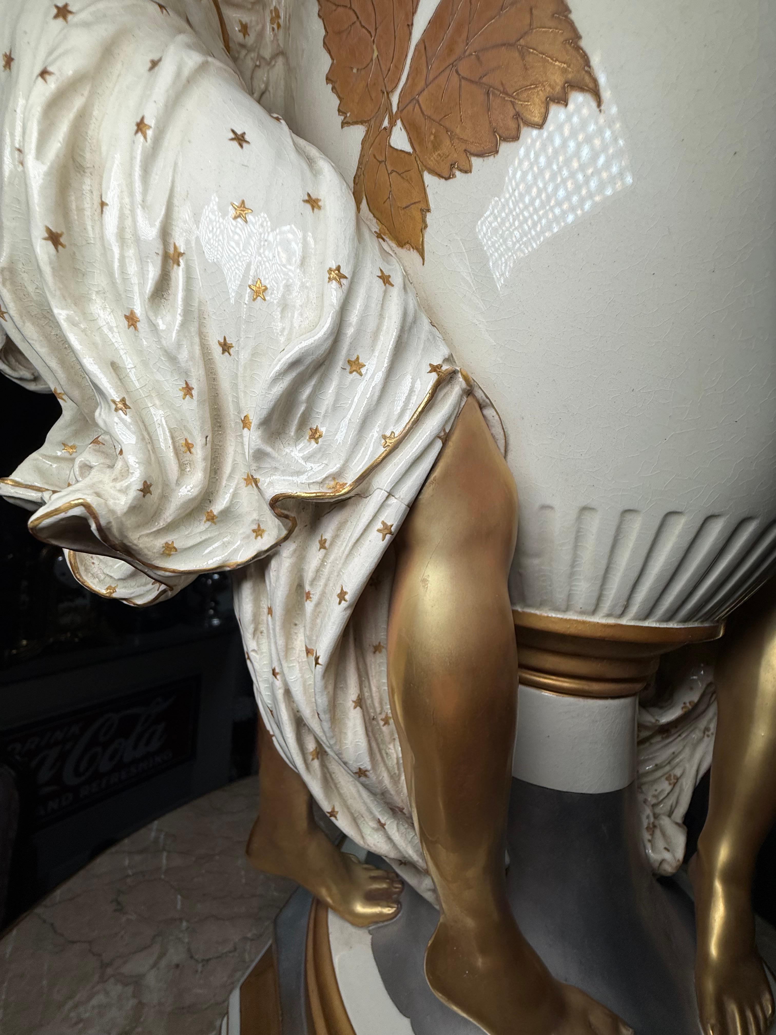 Choisy Le Roi Majolica Figural Urn Vase For Sale 8