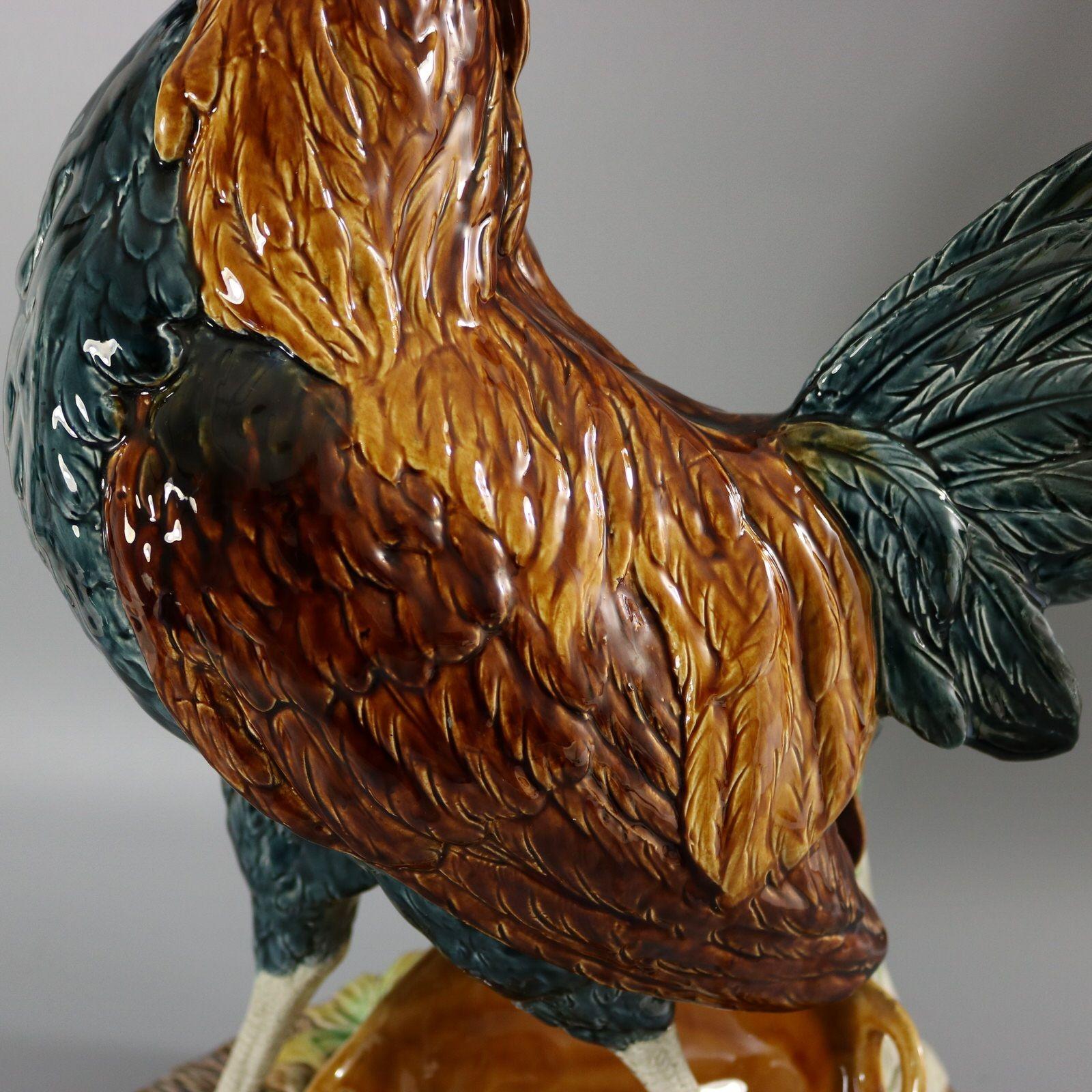 Choisy Majolica Cockerel by Louis Carrier Belleuse For Sale 4
