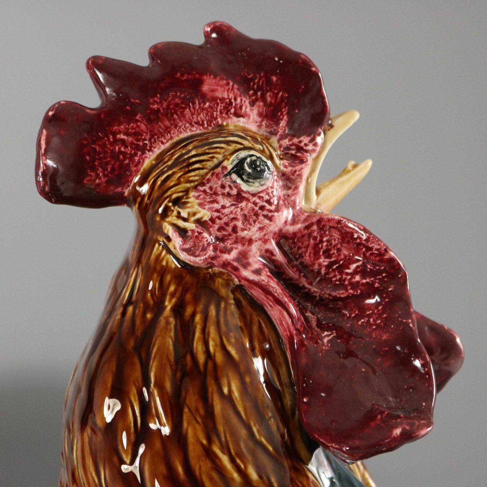 Choisy Majolica Cockerel by Louis Carrier Belleuse For Sale 10