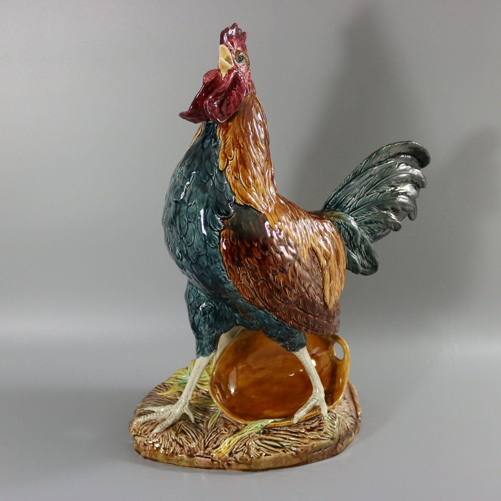 Choisy Majolica Cockerel by Louis Carrier Belleuse For Sale 1