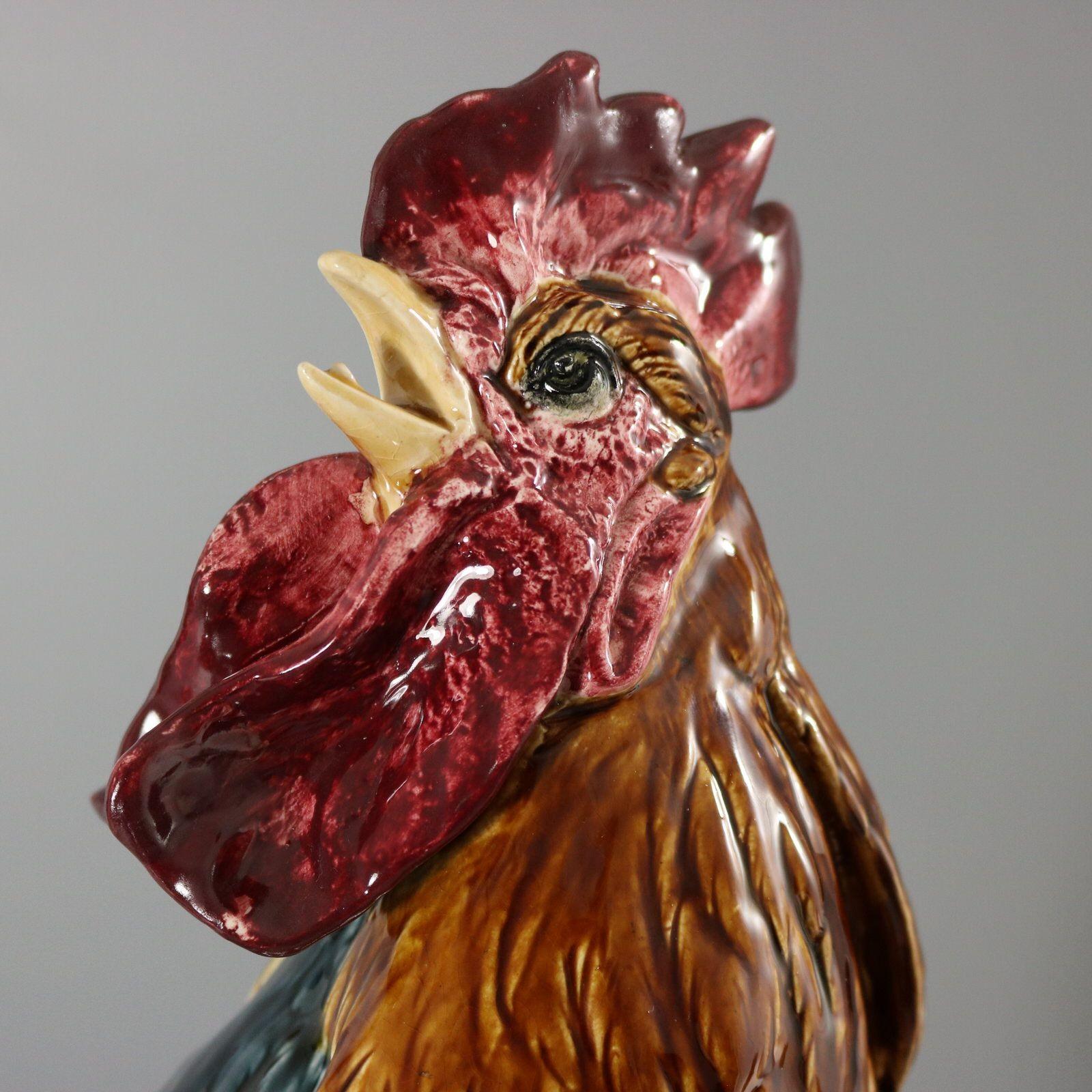 Choisy Majolica Cockerel by Louis Carrier Belleuse For Sale 2