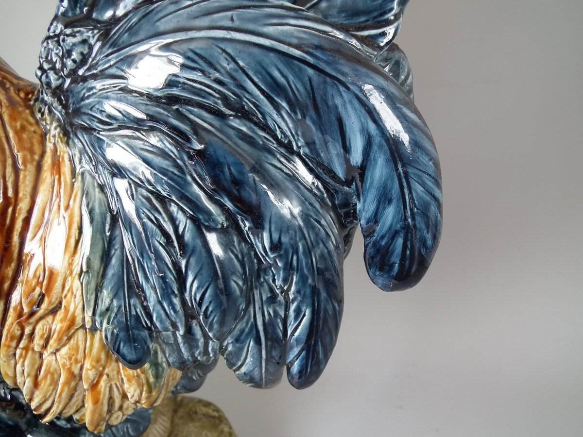 Choisy Majolica Rooster/Cockerel Vase by Paul Comolera 8