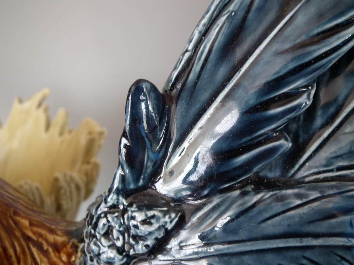 Choisy Majolica Rooster/Cockerel Vase by Paul Comolera 9