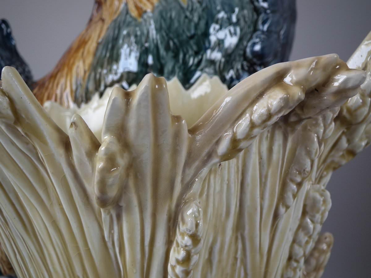 Choisy Majolica Rooster/Cockerel Vase by Paul Comolera 12