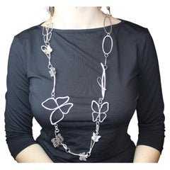 Choker Butterfly, Argento, Jewell unico, Regalo di lusso, Fatto a mano, Italia