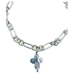 Choker Kette Halskette Kreuz Silber Opal
