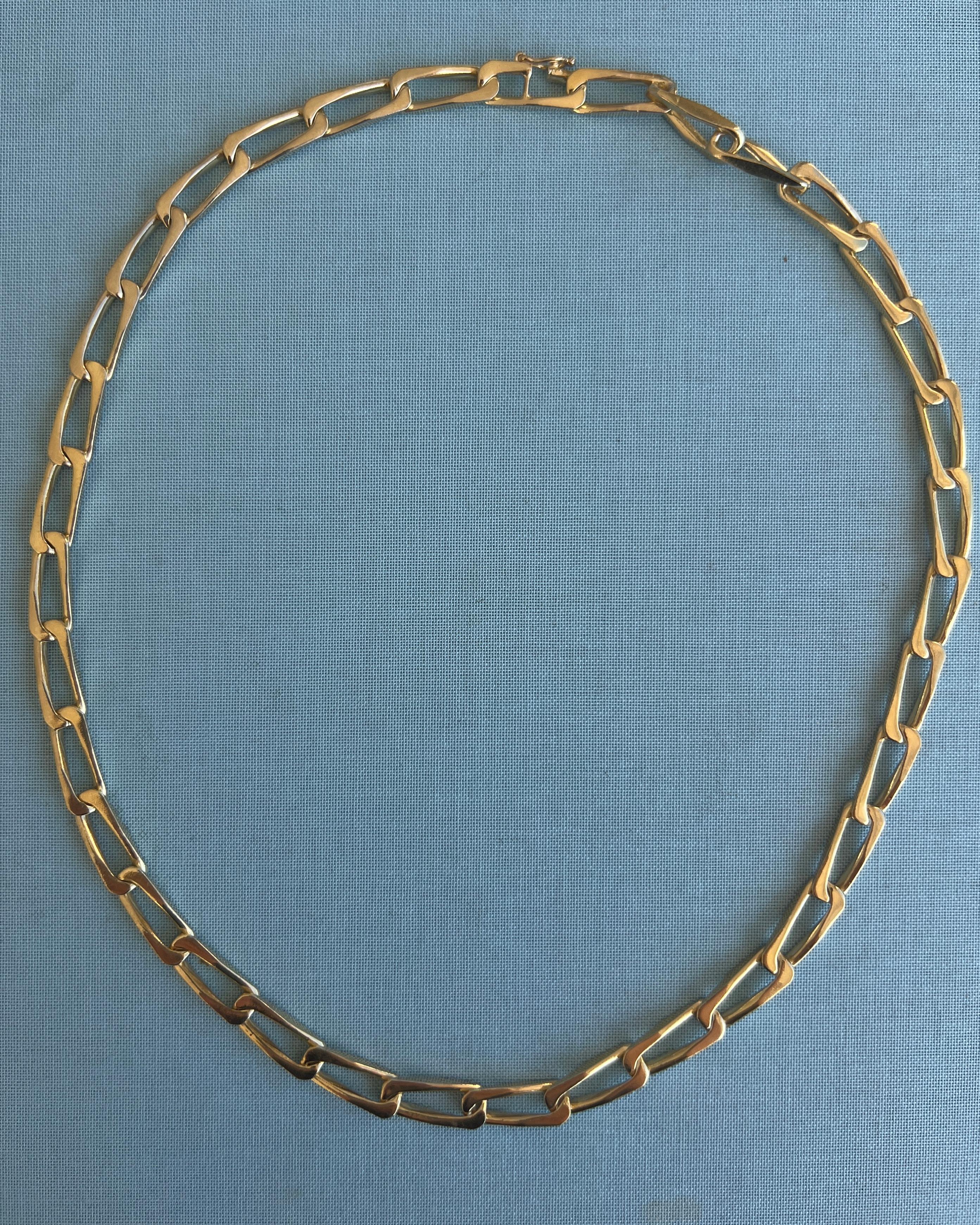 Collana a catena girocollo in argento placcato oro In condizioni Nuovo in vendita a Los Angeles, CA