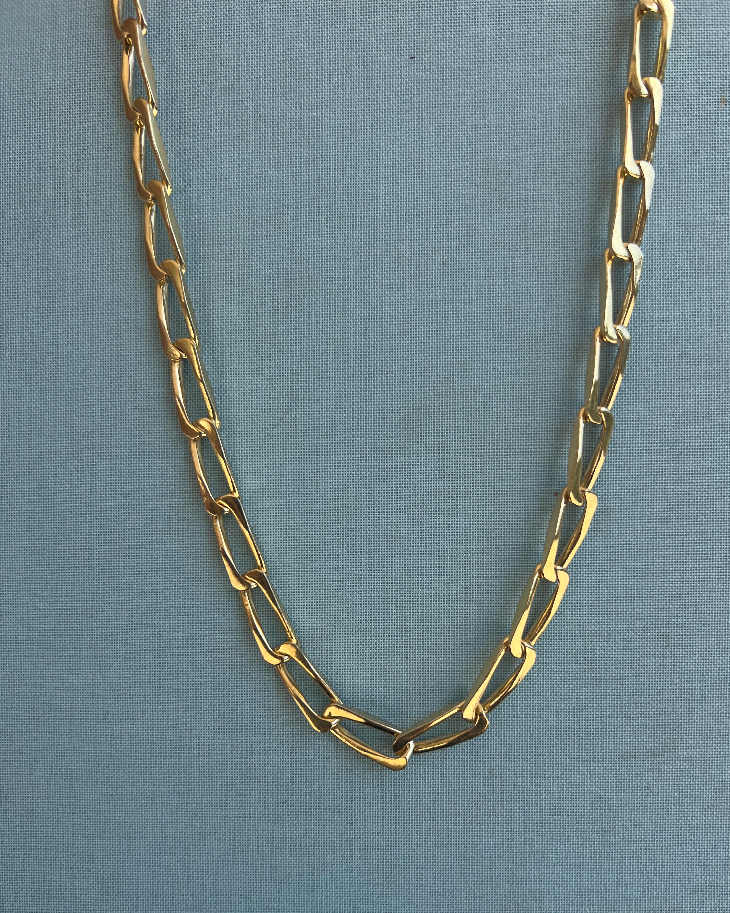 Donna Collana a catena girocollo in argento placcato oro in vendita