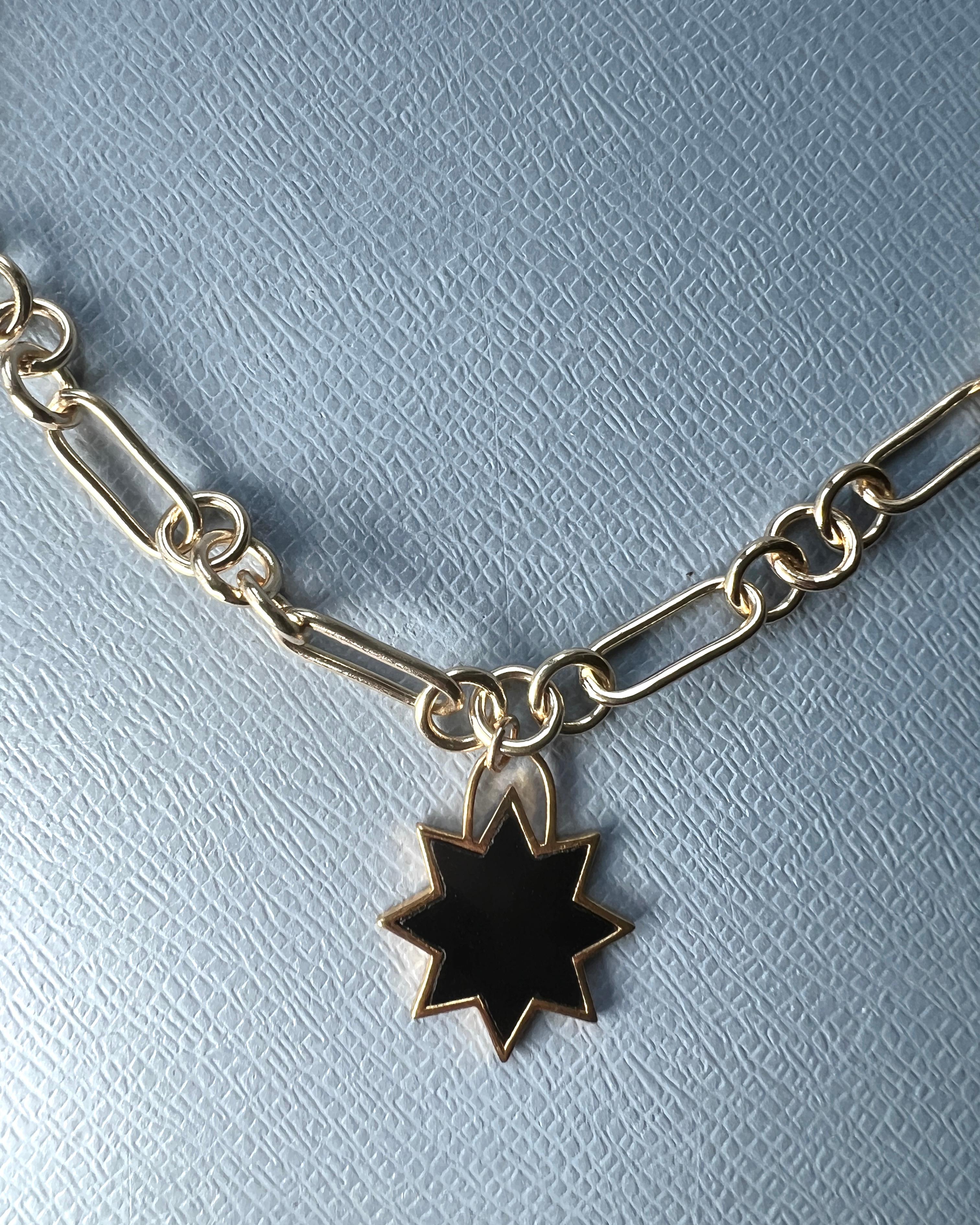 Choker Chain Necklace Onyx Star Pendant For Sale 5