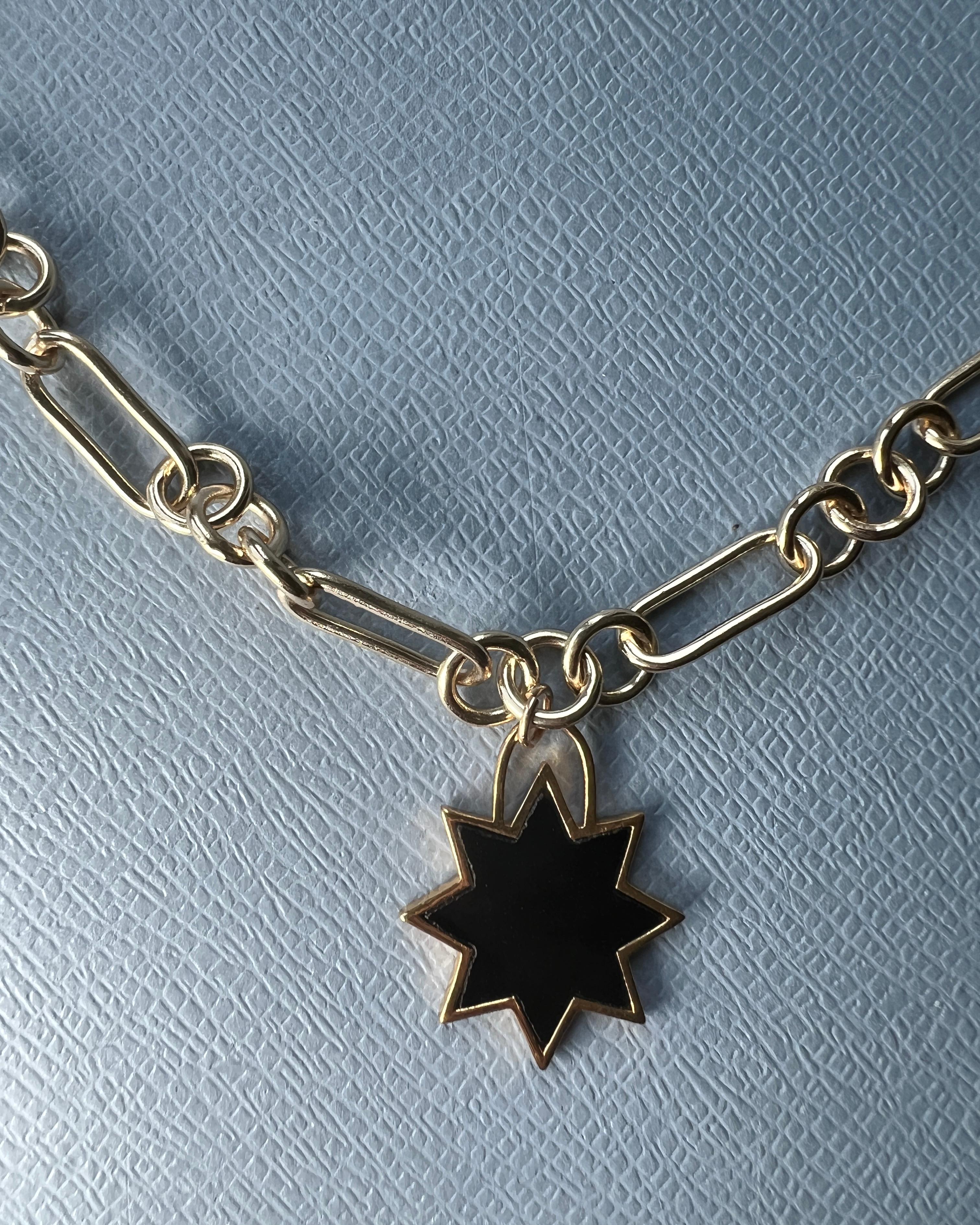 Choker Chain Necklace Onyx Star Pendant For Sale 6