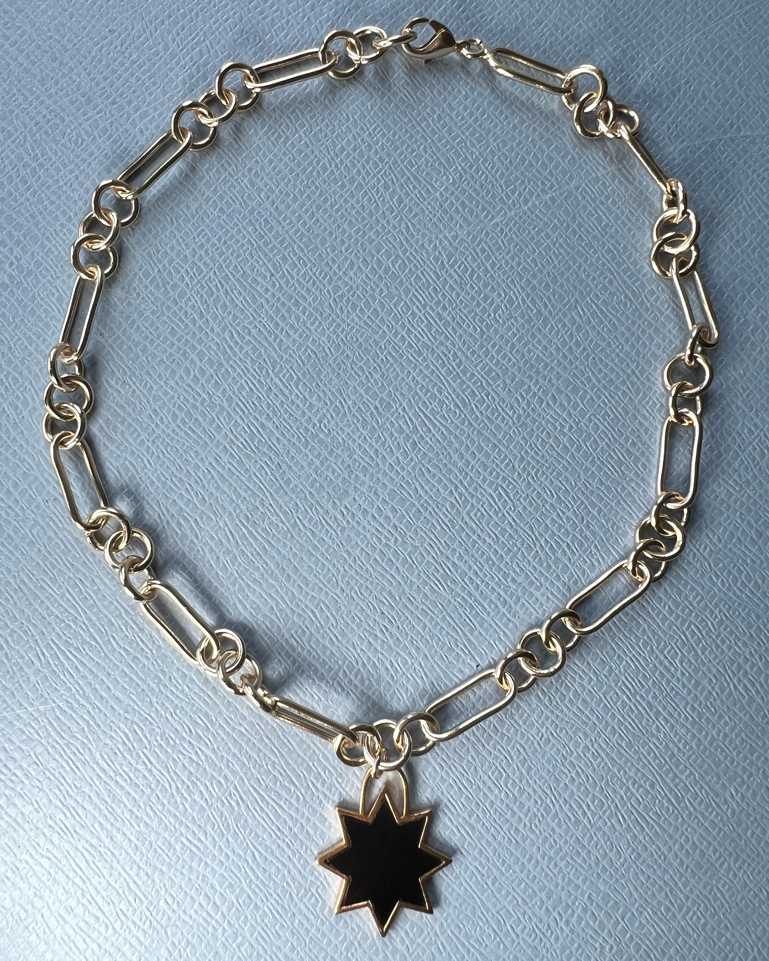 Choker Chain Necklace Onyx Star Pendant For Sale 7