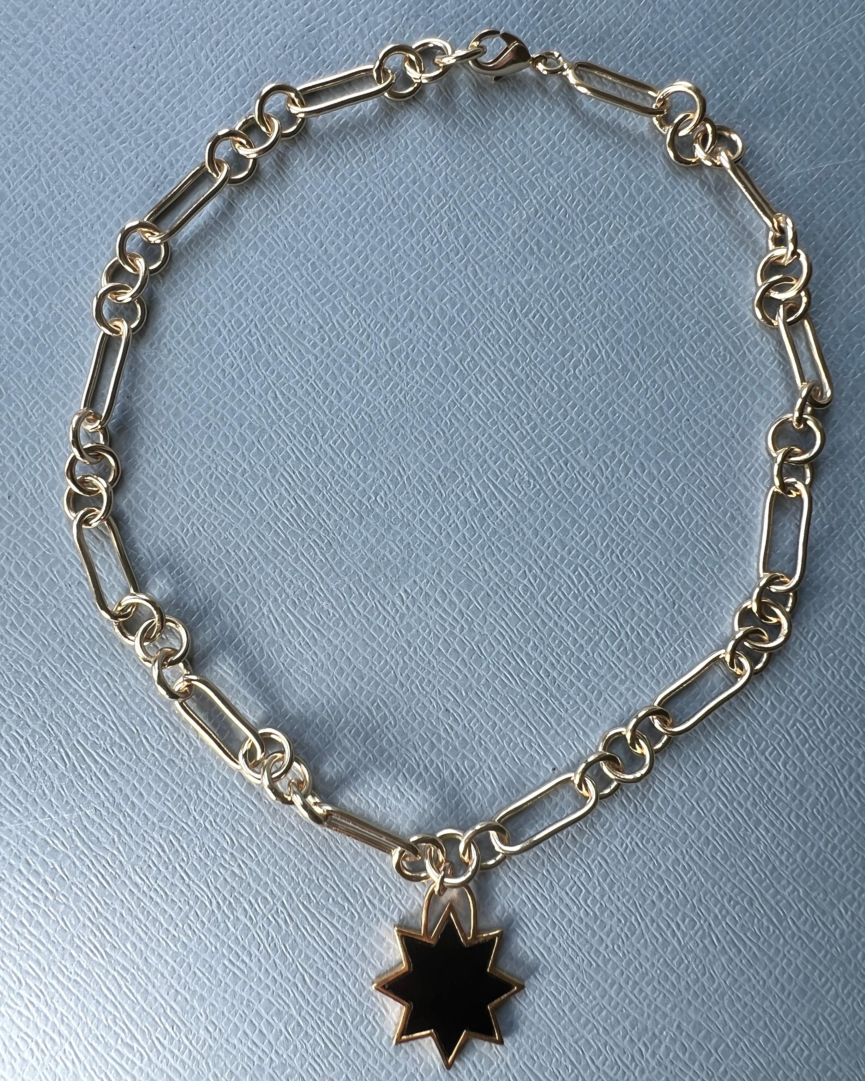 Choker Chain Necklace Onyx Star Pendant For Sale 8