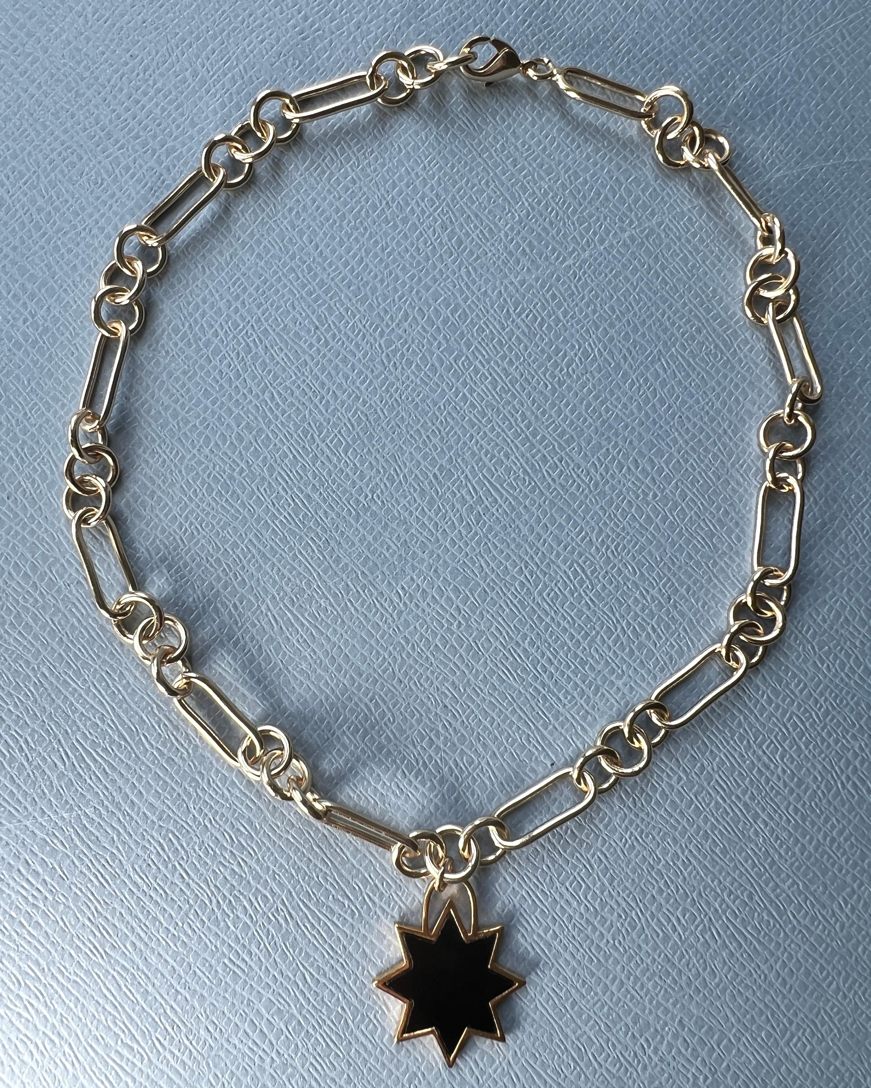 Choker Chain Necklace Onyx Star Pendant For Sale 9