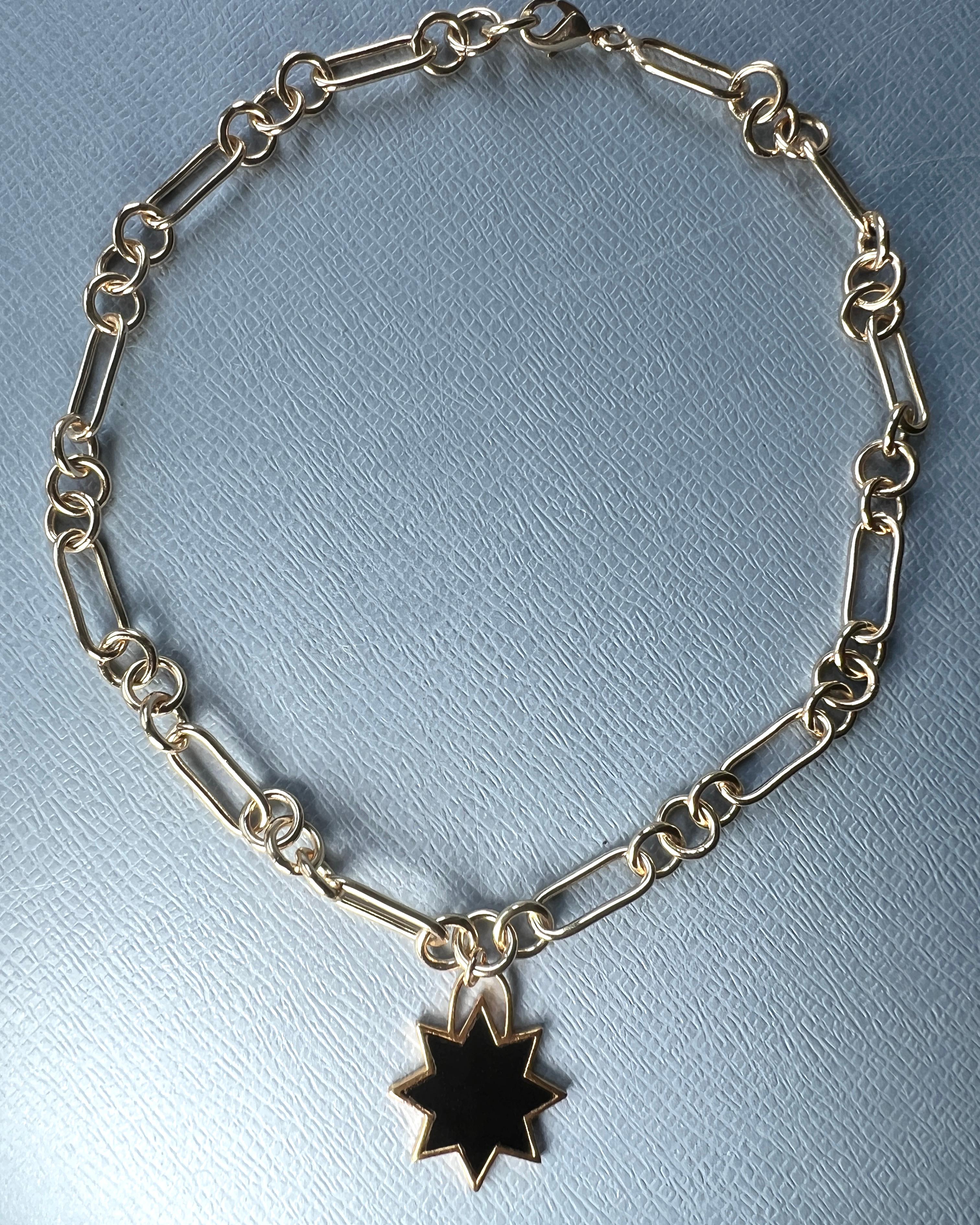 Choker Chain Necklace Onyx Star Pendant For Sale 3
