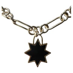 Choker Chain Necklace Onyx Star Pendant