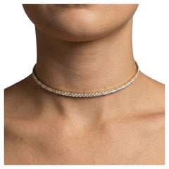 Collana Choker Diamond Line in oro giallo 14K (18K Custom)