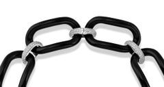 Gargantilla de ébano y plata rodiada con circonitas - colección NOMAD *