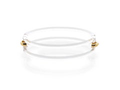 Tour de cou à deux maillons en plexiglas et argent doré - collection SOUL