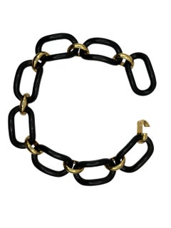 Choker Ebano e Argento Dorato a Quattro Maglie - collezione NOMAD *