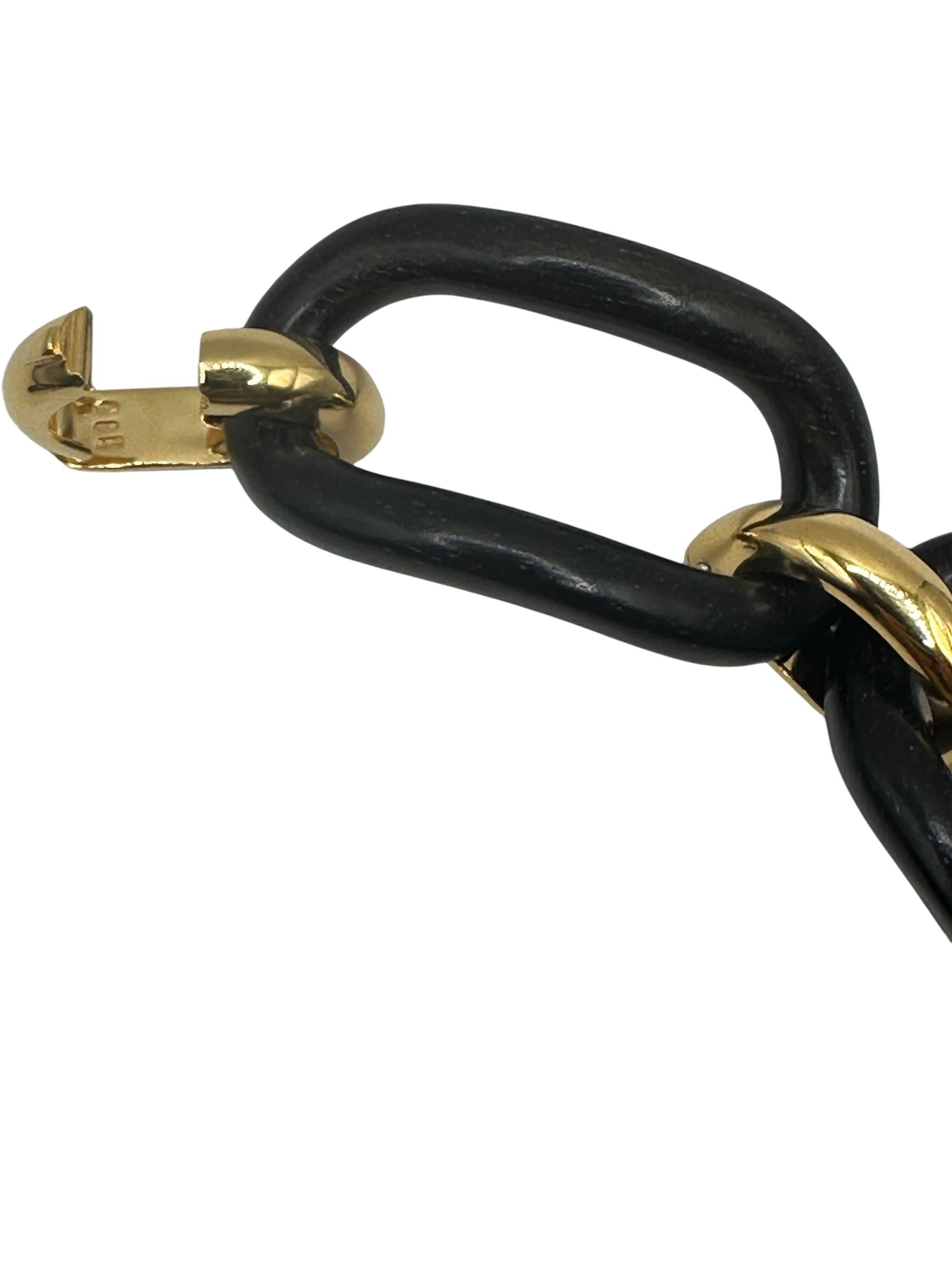 Women's or Men's Choker MICHELETTO Ebano e Argento Dorato a Quattro Maglie For Sale