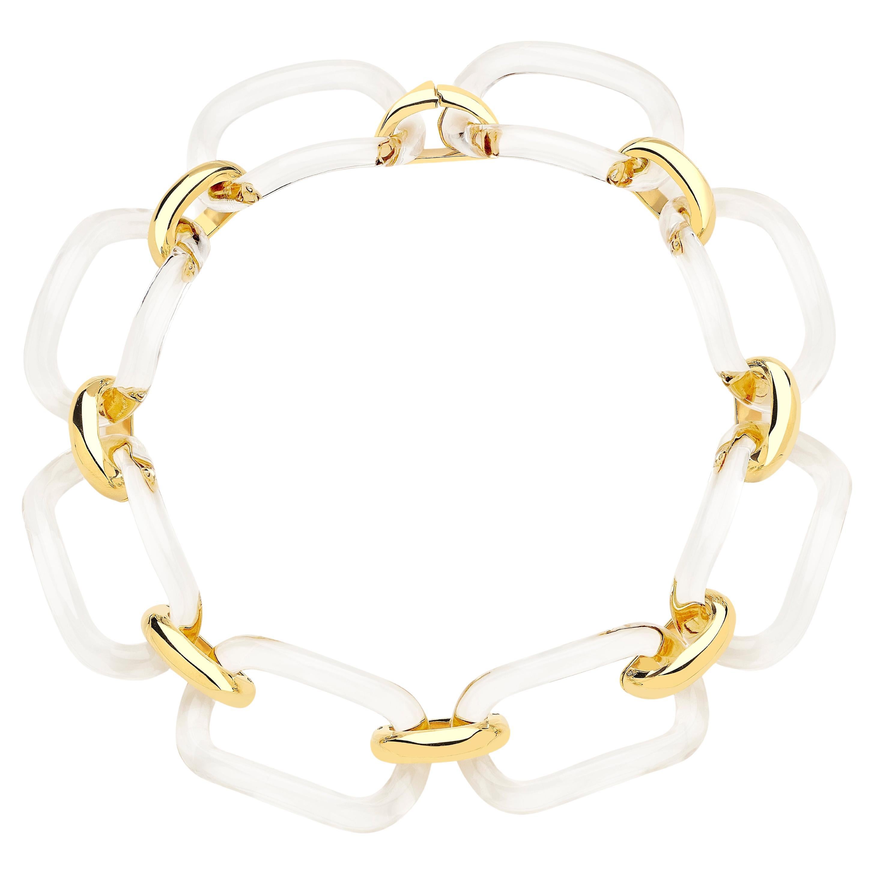 Choker MICHELETTO Plexiglass e Argento Dorato a Quattro Maglie