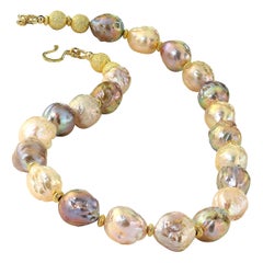 Gemjunky Choker Necklace of Natural Color Multi Tone Baroque Pearls
