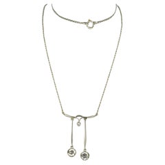 Collier ras du cou avec diamants taille rose jusqu'à 0,92 carat et platine 5,1 grammes