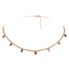 Collar Gargantilla Oro Rosa 18K Diamante para Ella