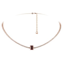 Choker Pink Gold 18K Necklace Diamond for Her