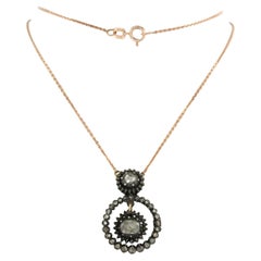 Choker with rose cut diamonds up to 0.40ct 14k gold and silver 4.6 grams