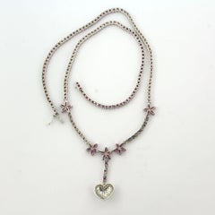Choker with ruby and brilliant cut diamonds up to 1.00ct 18k gold 20.3 grams