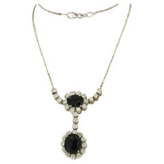 Halskette mit Saphir und Diamanten im Brillantschliff bis zu 1,00 ct, 18-karätiges Gold
