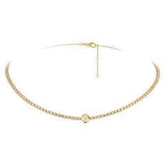 Collier ras du cou en or jaune 18K Diamant jaune pour elle