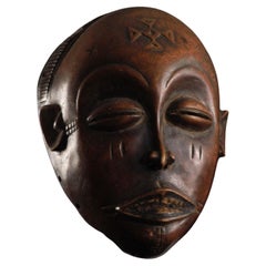 Vintage Chokwe Mask, Democratic Republic of The Congo 20th Century