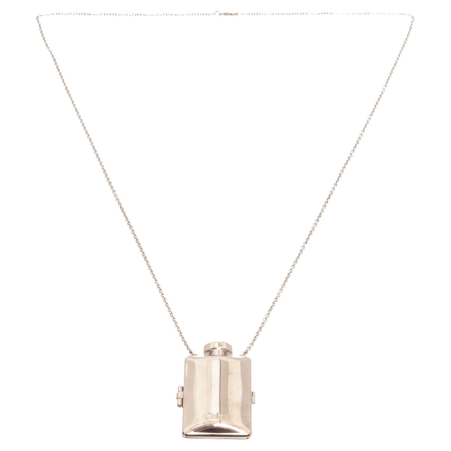 Chole Silver Ally Necklace with Silver-Tone Hardware and Turn Lock Closure  