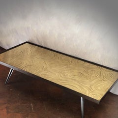 "Cholesterique" Contemporary Brass and Black Steel Coffee Table by Atelier EB