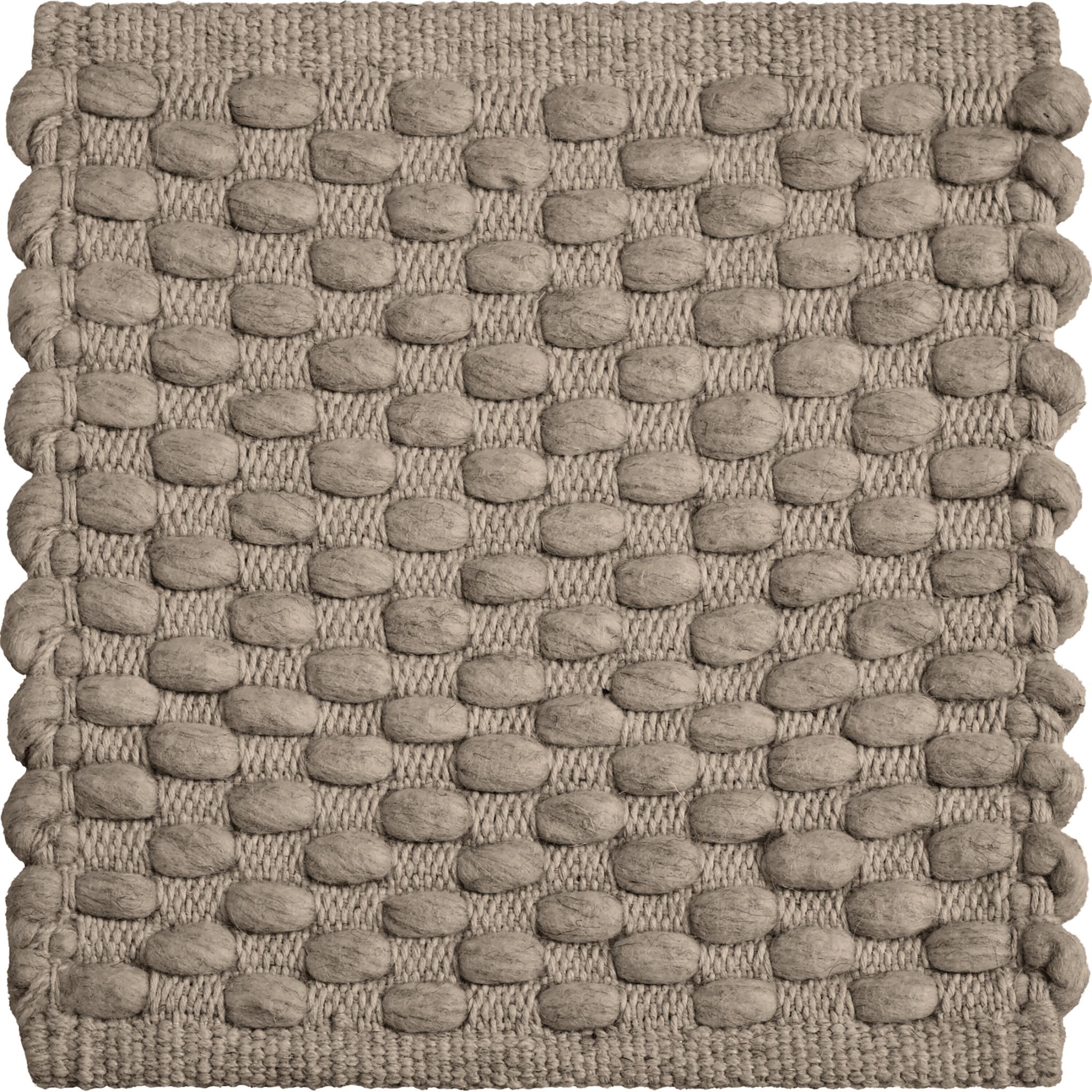 Indiano Tappeto Choma 6x9ft in lana di frassino, cotone, con disegno a pompon, tessuto a mano di lusso in vendita