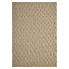 Tappeto Choma 6x9ft fawn in lana e cotone, con disegno a pompon, tessuto a mano di lusso