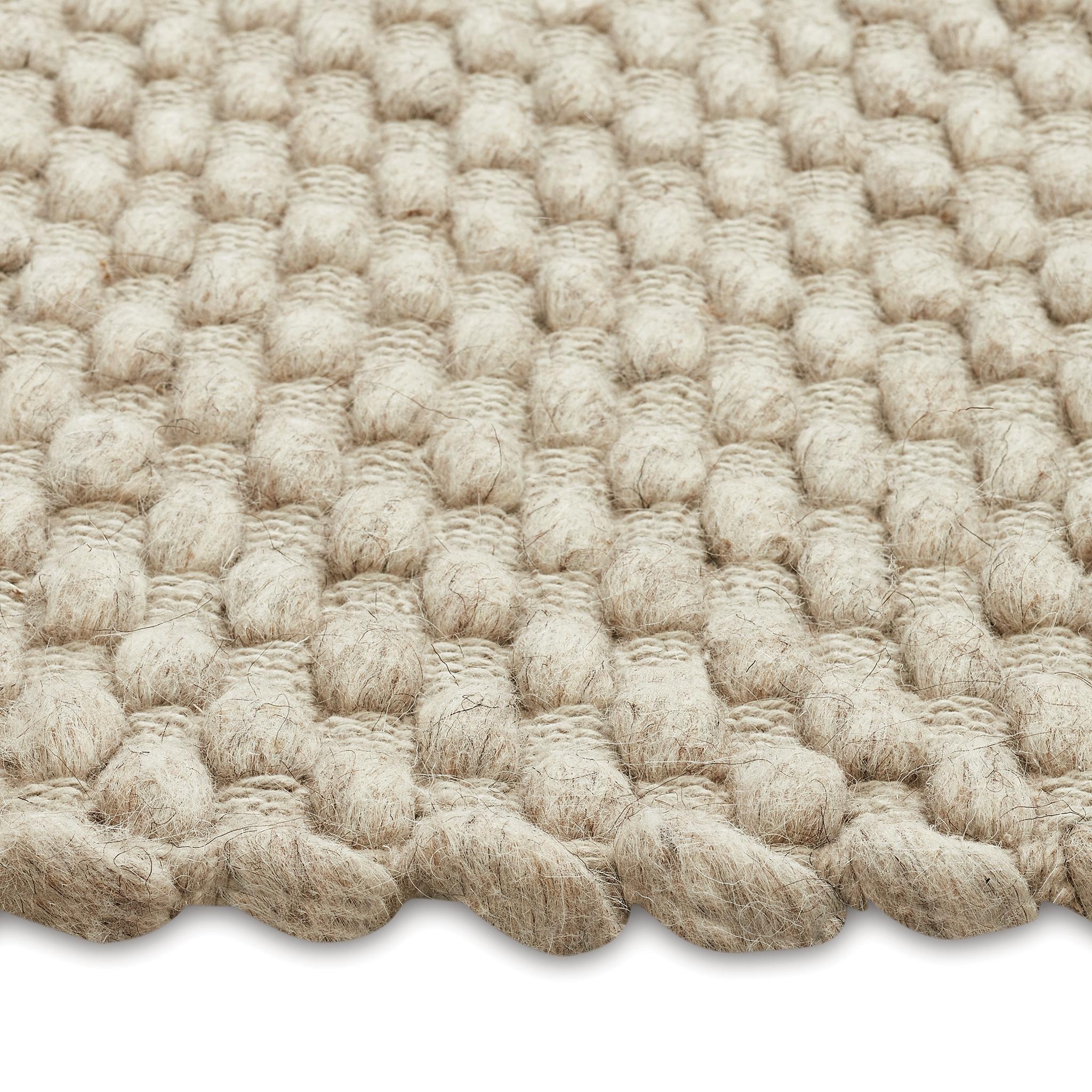 XXIe siècle et contemporain Choma 6x9ft laine d'avoine coton chunky bobble design tapis de luxe tissé à la main en vente