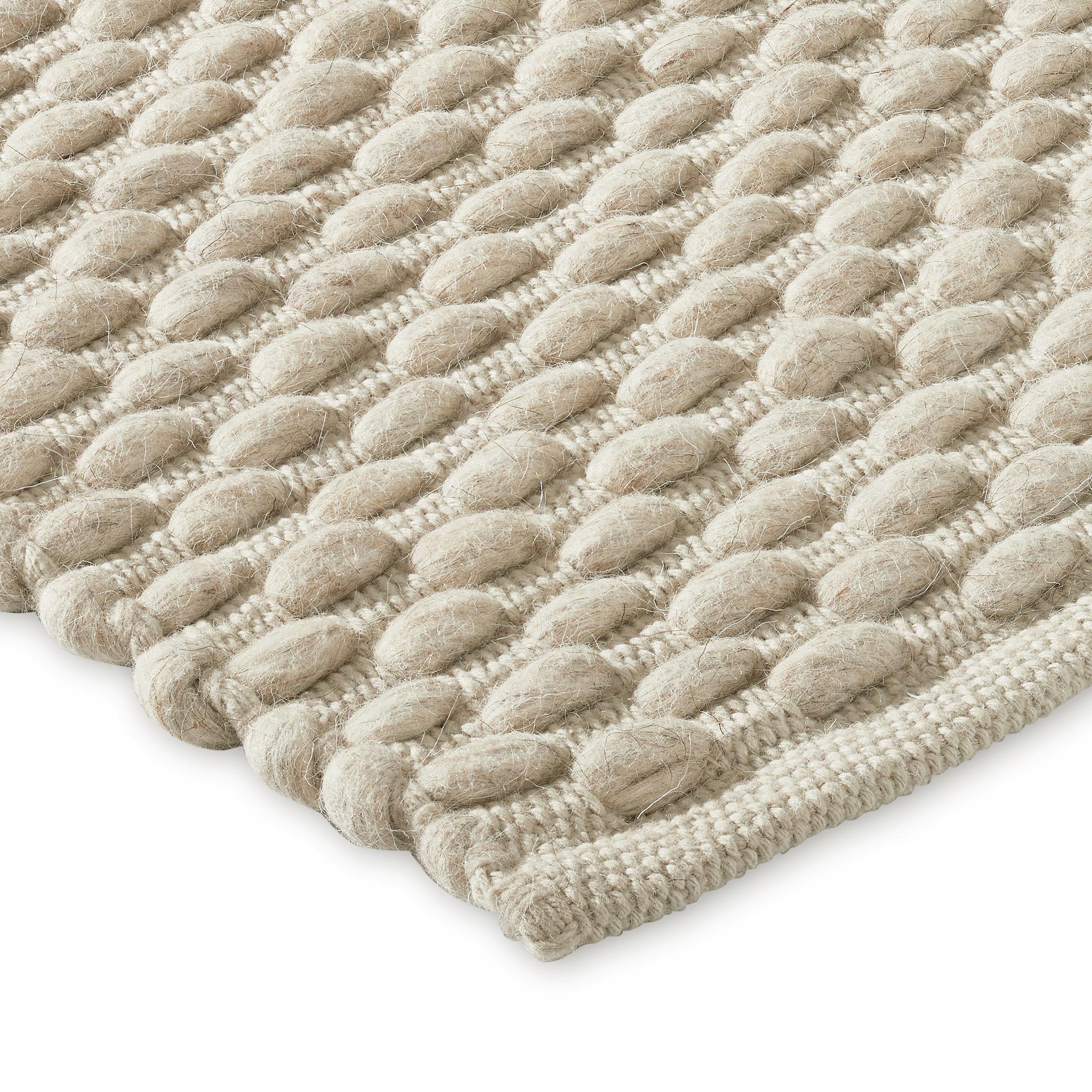 Coton Choma 6x9ft laine d'avoine coton chunky bobble design tapis de luxe tissé à la main en vente