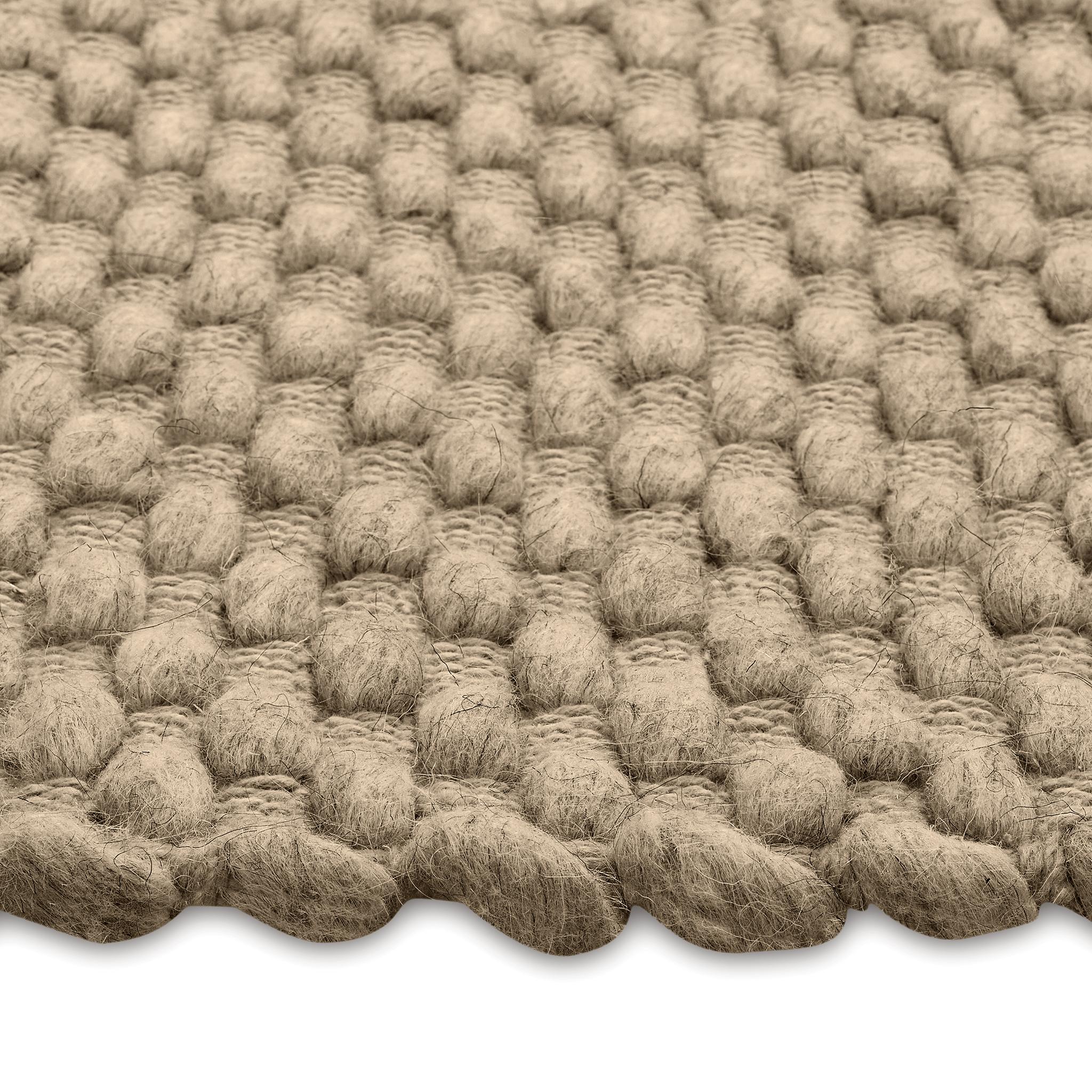 Choma 8x10ft fawn wool cotton chunky bobble design luxury handwoven rug Neuf - En vente à New York, NY