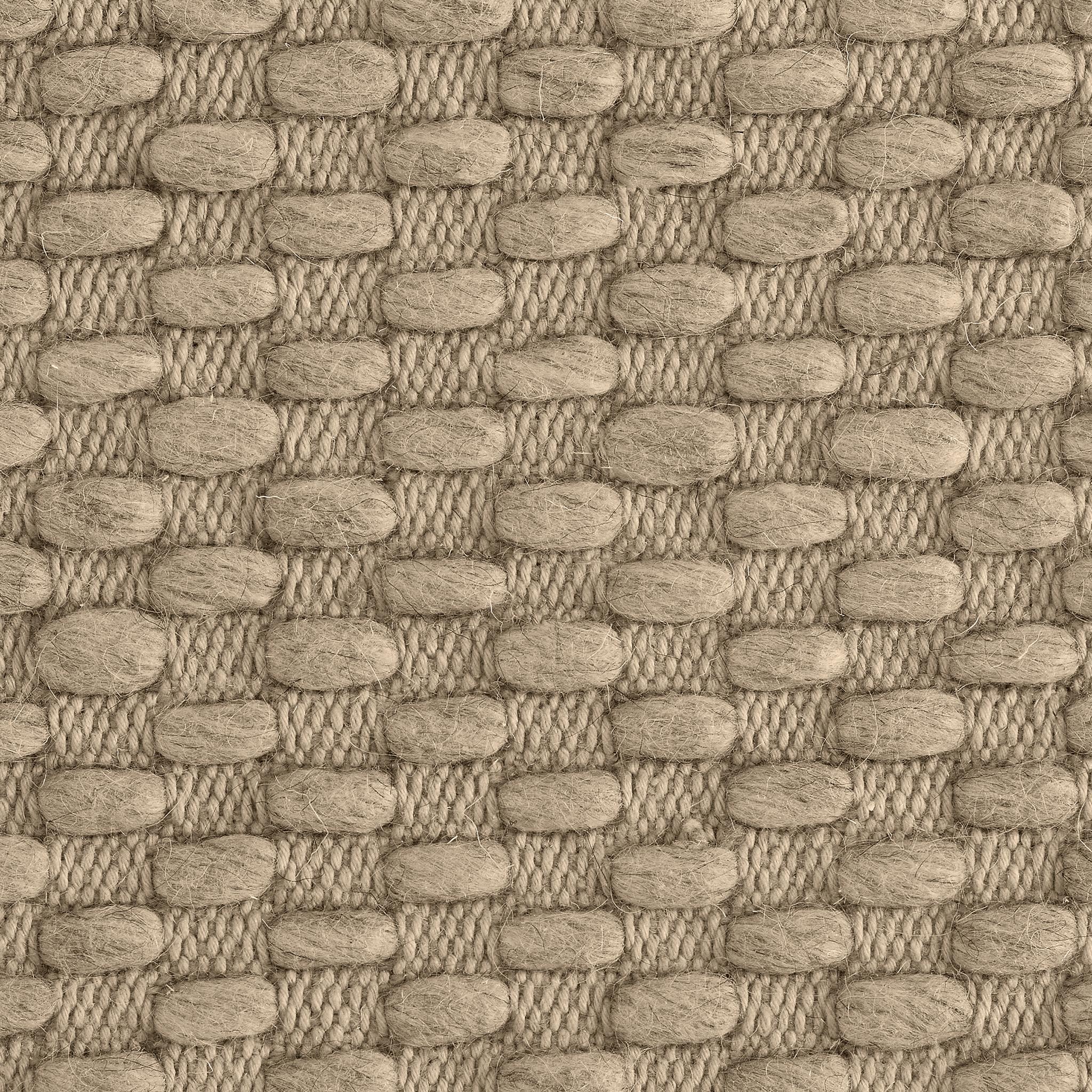 Choma 8x10ft fawn wool cotton chunky bobble design luxury handwoven rug en vente 1
