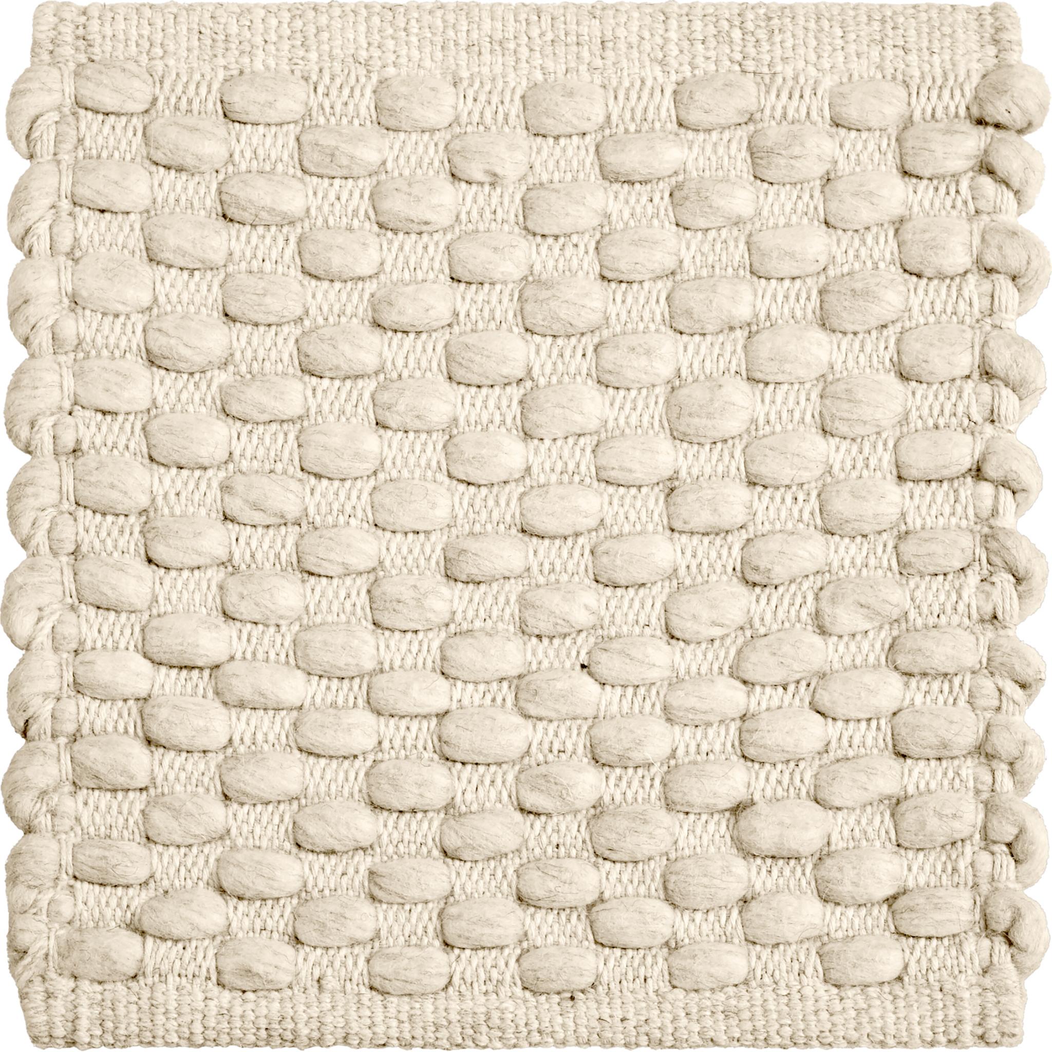Indian Choma 8X10ft Ivory Wool/Cotton Chunky Bobble Design Luxury Handwoven Rug For Sale