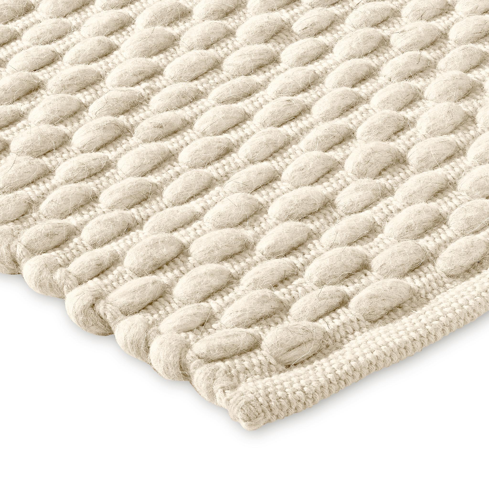 Contemporary Choma 8X10ft Ivory Wool/Cotton Chunky Bobble Design Luxury Handwoven Rug For Sale