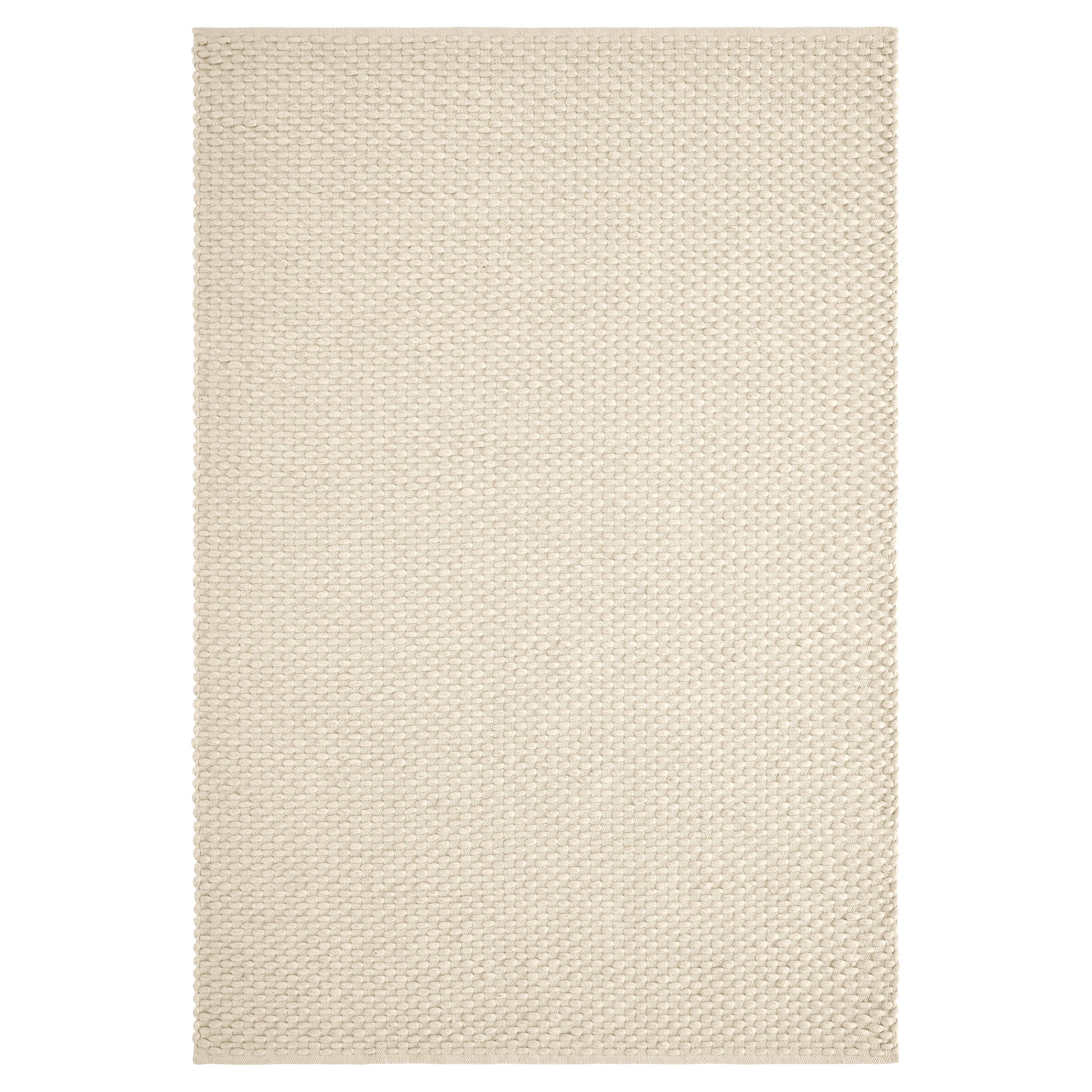 Choma 8X10ft Ivory Wool/Cotton Chunky Bobble Design Luxury Handwoven Rug
