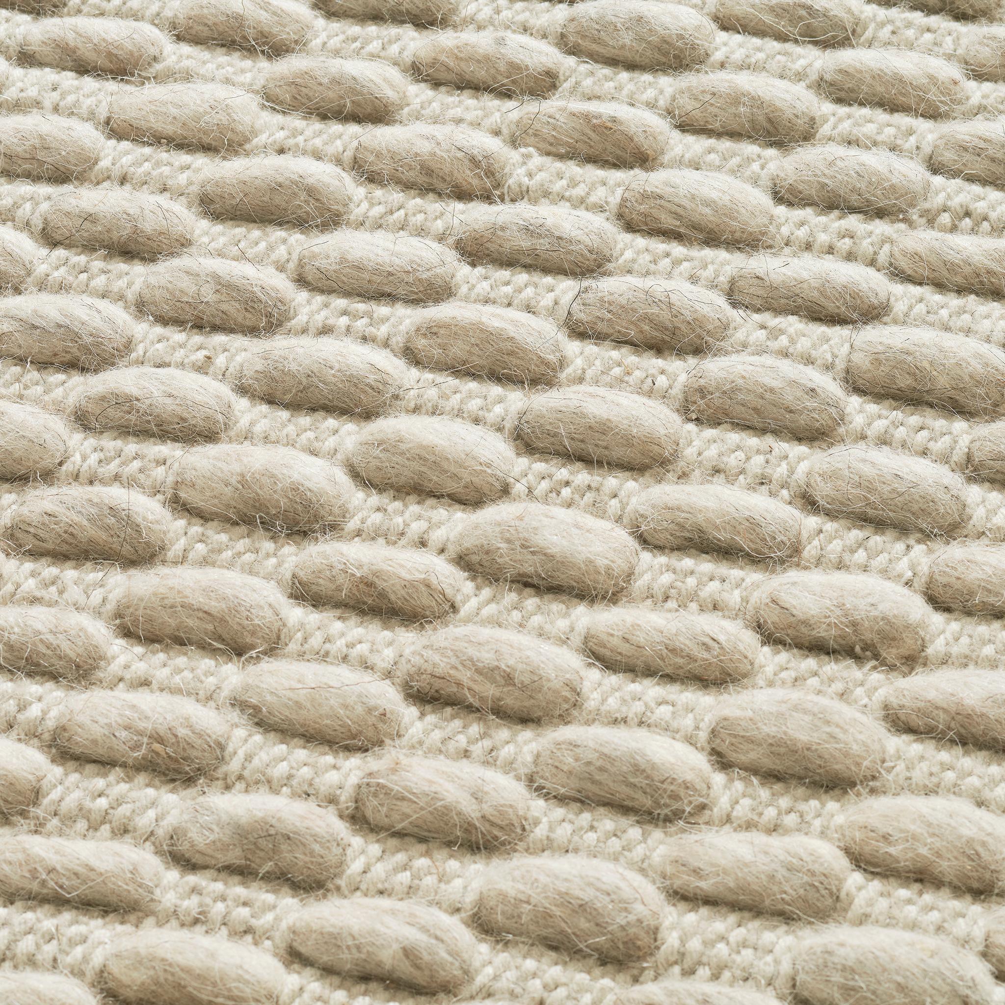 Tappeto Choma 8x10ft in lana d'avena e cotone, con disegno a pompon, tessuto a mano di lusso in vendita 1