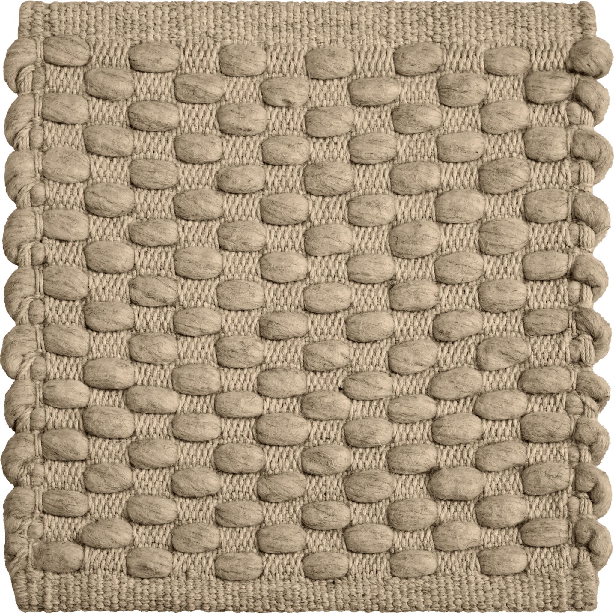 Indiano Tappeto Choma 9x12ft in lana fulva e cotone con disegno a pompon, tessuto a mano e di lusso in vendita