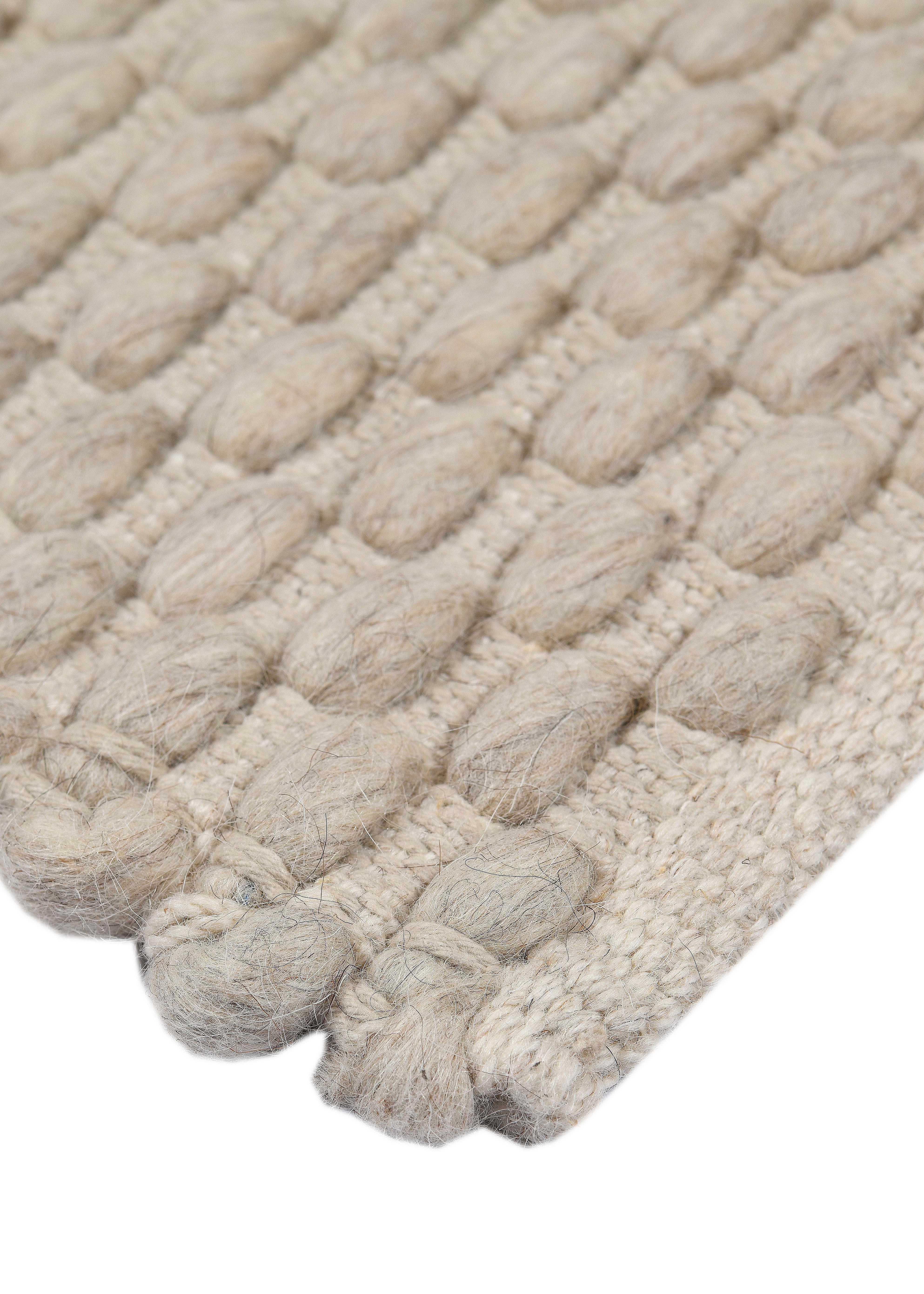 Hand-Woven Choma, Fawn, Handwoven Face 72% Undyed New Zealand Wool/28% Cotton, 8' x 10' For Sale