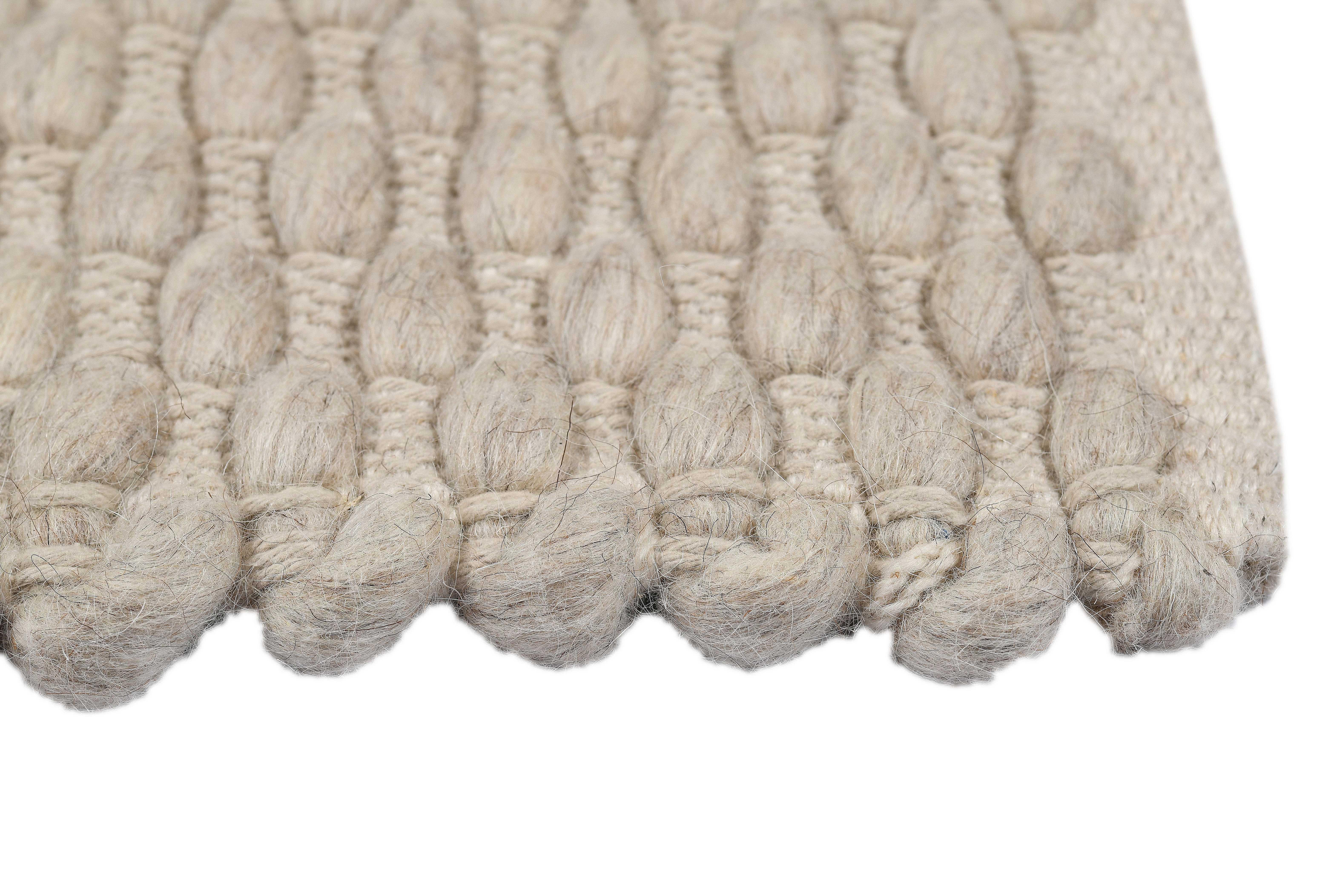 Choma, Fawn, Façade tissée main 72% laine néo-zélandaise non teintée/28% coton, 8' x 10' Neuf - En vente à New York, NY