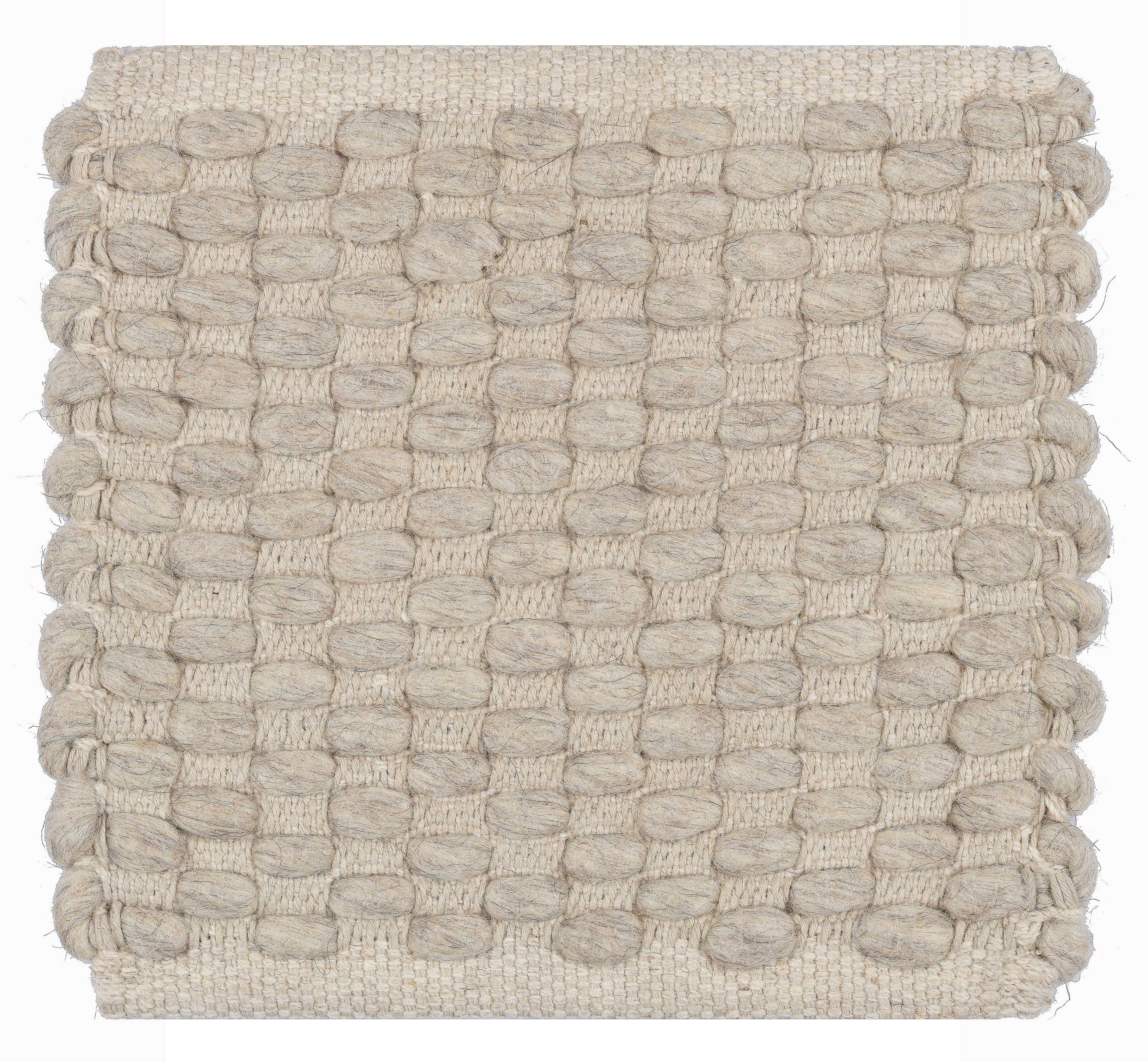 Contemporary Choma, Fawn, Handwoven Face 72% Undyed New Zealand Wool/28% Cotton, 8' x 10' For Sale